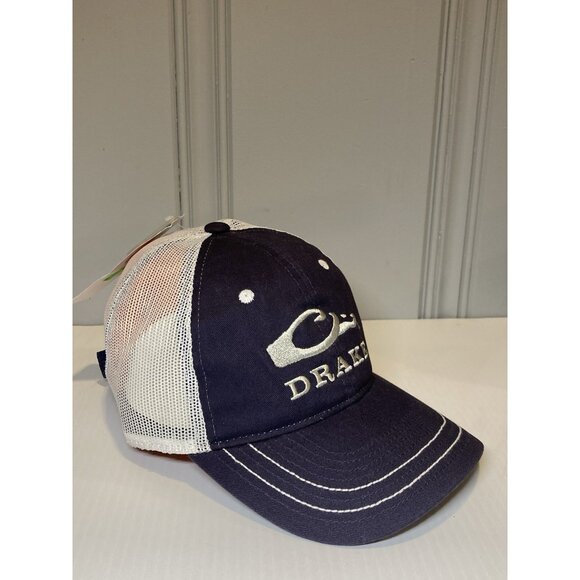Drake Waterfowl Men's Trucker Hat Mesh Adjustable Navy Blue NWT - Picture 2 of 7